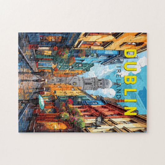 Dublin Ireland Travel Art Vintage Legpuzzel (Horizontaal)