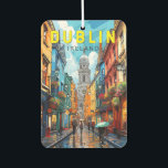 Dublin Ireland Travel Art Vintage Luchtverfrisser<br><div class="desc">Dublin retro vector reisontwerp. De historische gebouwen omvatten het kasteel van Dublin,  daterend uit de 13e eeuw,  en de imposante St Patrick's Cathedral,  opgericht in 1191.</div>