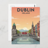 Dublin Ireland Travel Briefkaart (Voorkant / Achterkant)
