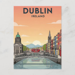 Dublin Ireland Travel Briefkaart