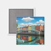 Dublin Ireland Travel Magneet (Voorkant / Achterkant)