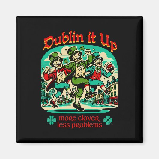 Dublin It Up - Ierse kabouters dansen Magneet (Voorkant)
