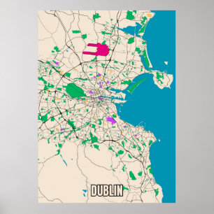 Dublin-kaart Poster