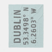 Dublin Latitude Longitude Fleece Deken (Voorkant)