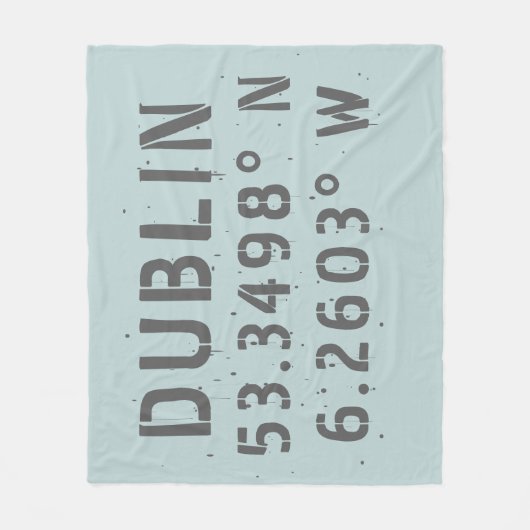 Dublin Latitude Longitude Fleece Deken (Voorkant)