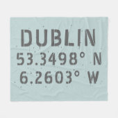 Dublin Latitude Longitude Fleece Deken (Voorkant (Horizontaal))