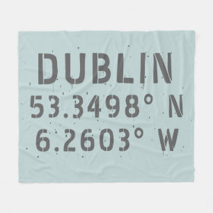 Dublin Latitude Longitude Fleece Deken