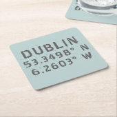 Dublin Latitude Longitude Kartonnen Onderzetters (Schuin)