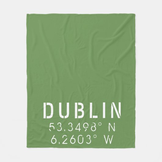 Dublin Longitude Latitude Fleece Deken (Voorkant)