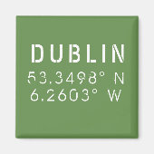 Dublin Longitude Latitude Magneet (Voorkant)