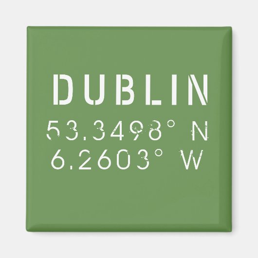 Dublin Longitude Latitude Magneet (Voorkant)