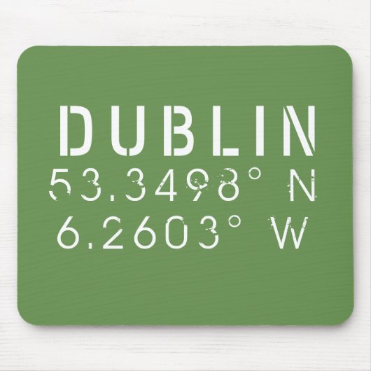 Dublin Longitude Latitude Muismat (Voorkant)