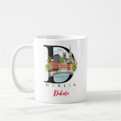 Dublin Monogram Letter D Persoonlijk Cadeau Koffiemok (Links)