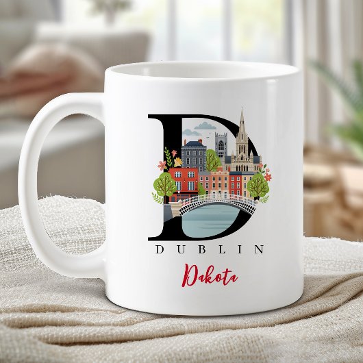 Dublin Monogram Letter D Persoonlijk Cadeau Koffiemok