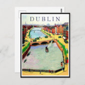 Dublin, O'Connell-brug over de Liffey Briefkaart (Voorkant / Achterkant)