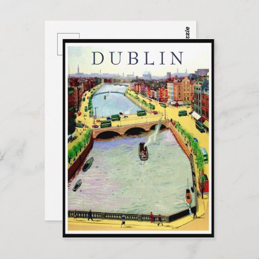 Dublin, O'Connell-brug over de Liffey Briefkaart (Voorkant / Achterkant)