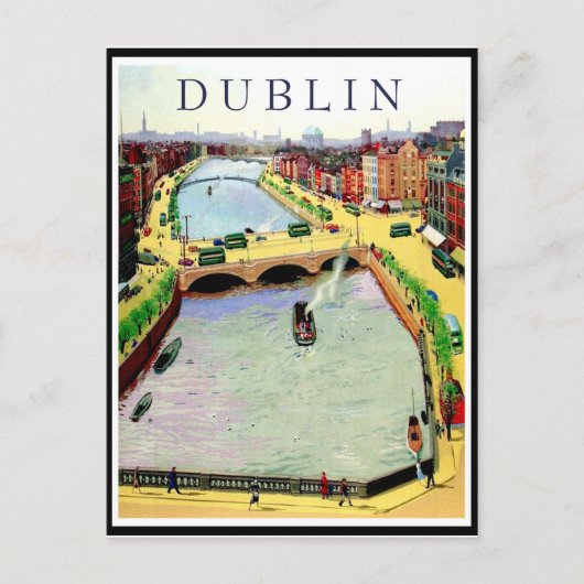 Dublin, O'Connell-brug over de rivier Liffey Briefkaart (Voorkant)