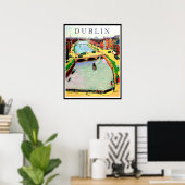 Dublin, O'Connell-brug over de rivier Liffey Poster (Thuiskantoor)