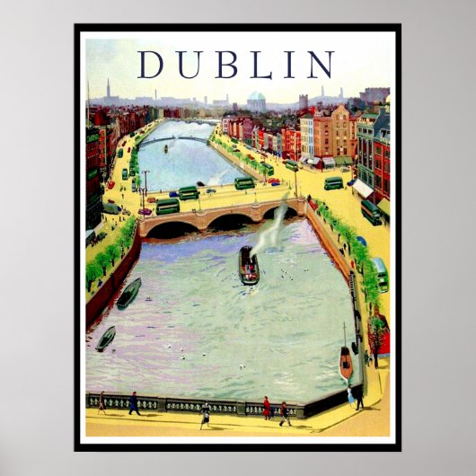 Dublin, O'Connell-brug over de rivier Liffey Poster (Voorkant)
