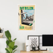 Dublin Print Ierland Reisposter Ierse Luchtvaartma (Thuiskantoor)