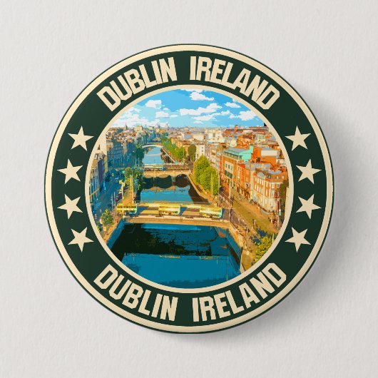 Dublin Ronde Button 7,6 Cm (Voorkant)