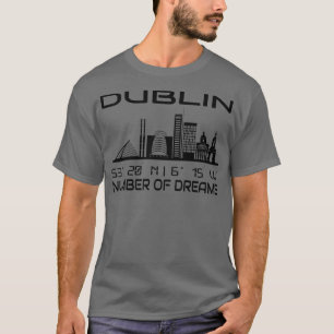 Dublin Silhouette GPS Coördinaten Stad Droom Stad T-shirt