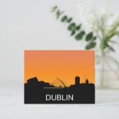 Dublin silhouette, zomerzonsondertoon briefkaart (Staand voorkant)