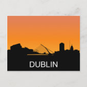 Dublin silhouette, zomerzonsondertoon briefkaart (Voorkant)