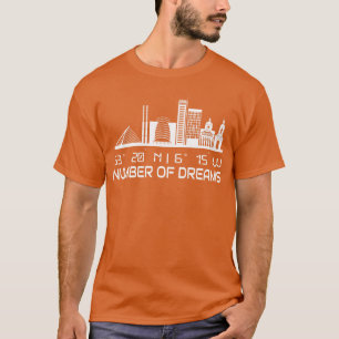 Dublin Skyline GPS coördinaten City Dream City T-shirt