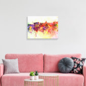 Dublin skyline in watercolor background canvas afdruk (Insitu (Woonkamer))