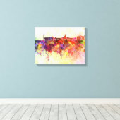 Dublin skyline in watercolor background canvas afdruk (Insitu (Houten vloer))