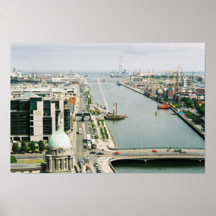 Dublin Skyline Ireland, River Liffey, IFSC Poster