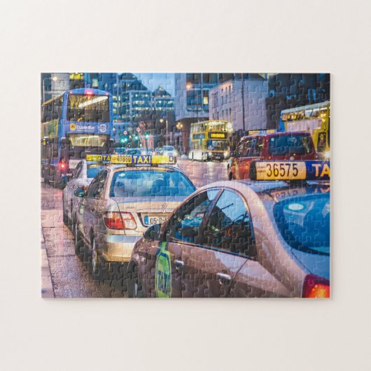Dublin Straatbeeld Ierland. Ierse Taxi. Legpuzzel (Horizontaal)