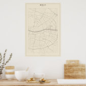 Dublin Straatkaart Poster (Keuken)