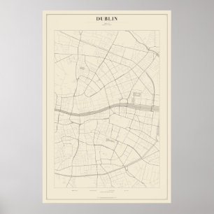 Dublin Straatkaart Poster