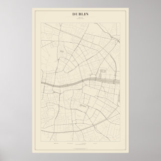 Dublin Straatkaart Poster