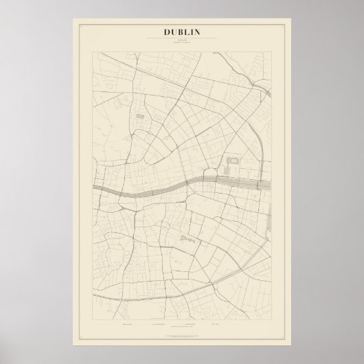 Dublin Straatkaart Poster (Voorkant)