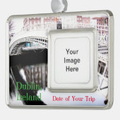 Dublin Travel Kerstversiering  Verzilverd Omlijst Ornament (Links)