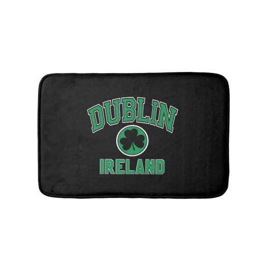 Dublin Varsity Stijl Shamrock Groene Print Badmat (Voorkant)