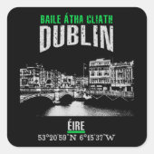 Dublin Vierkante Sticker (Voorkant)