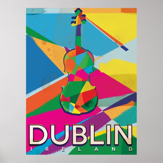 Dublin Vintage Travel poster (Voorkant)
