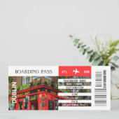Dublin vliegtuigboarding pass weekeinde kaart (Staand voorkant)