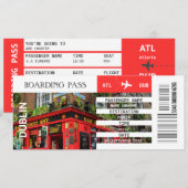Dublin vliegtuigboarding pass weekeinde kaart (Voorkant / Achterkant)