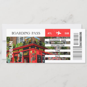 Dublin vliegtuigboarding pass weekeinde kaart