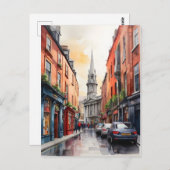 Dublin waterverf art briefkaart (Voorkant / Achterkant)