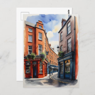 Dublin waterverf art briefkaart