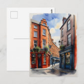 Dublin waterverf art briefkaart (Voorkant / Achterkant)