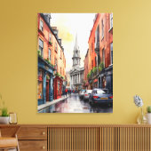 Dublin waterverf art canvas afdruk (Insitu (Woonkamer))