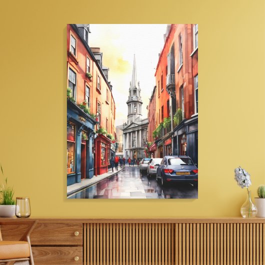 Dublin waterverf art canvas afdruk (Insitu (Woonkamer))