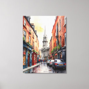 Dublin waterverf art canvas afdruk